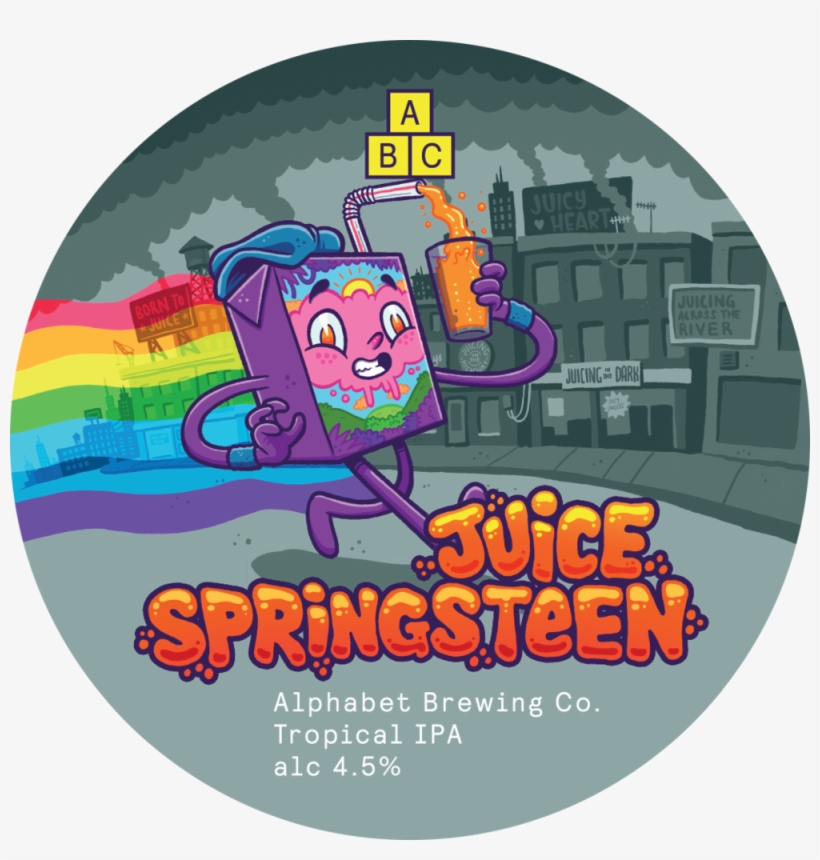 Juice-springsteen Pump Clip Final - Alphabet Brewery Juice Springsteen, transparent png download
