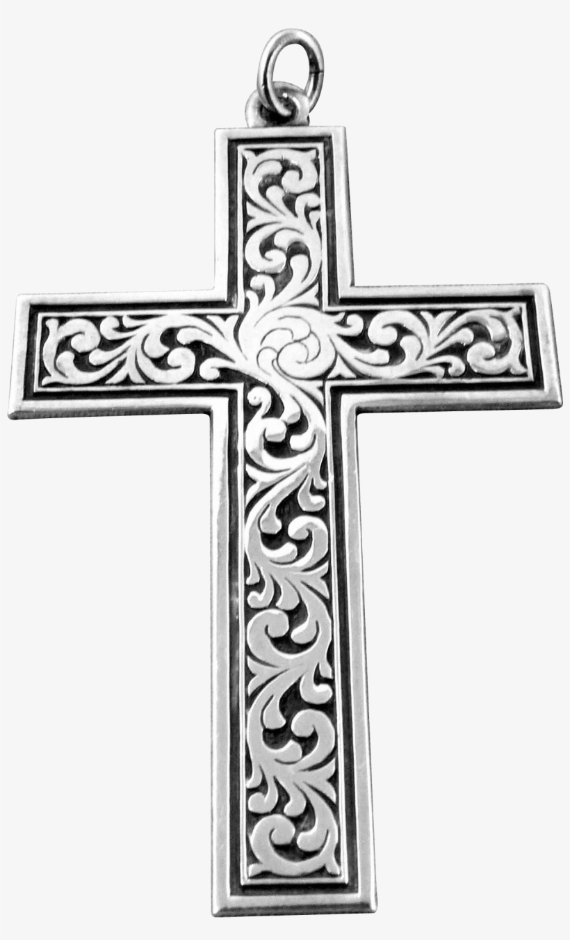 Vintage Silver Cross Pendent By Robbins Attleboro Sterling - Crucifix, transparent png download