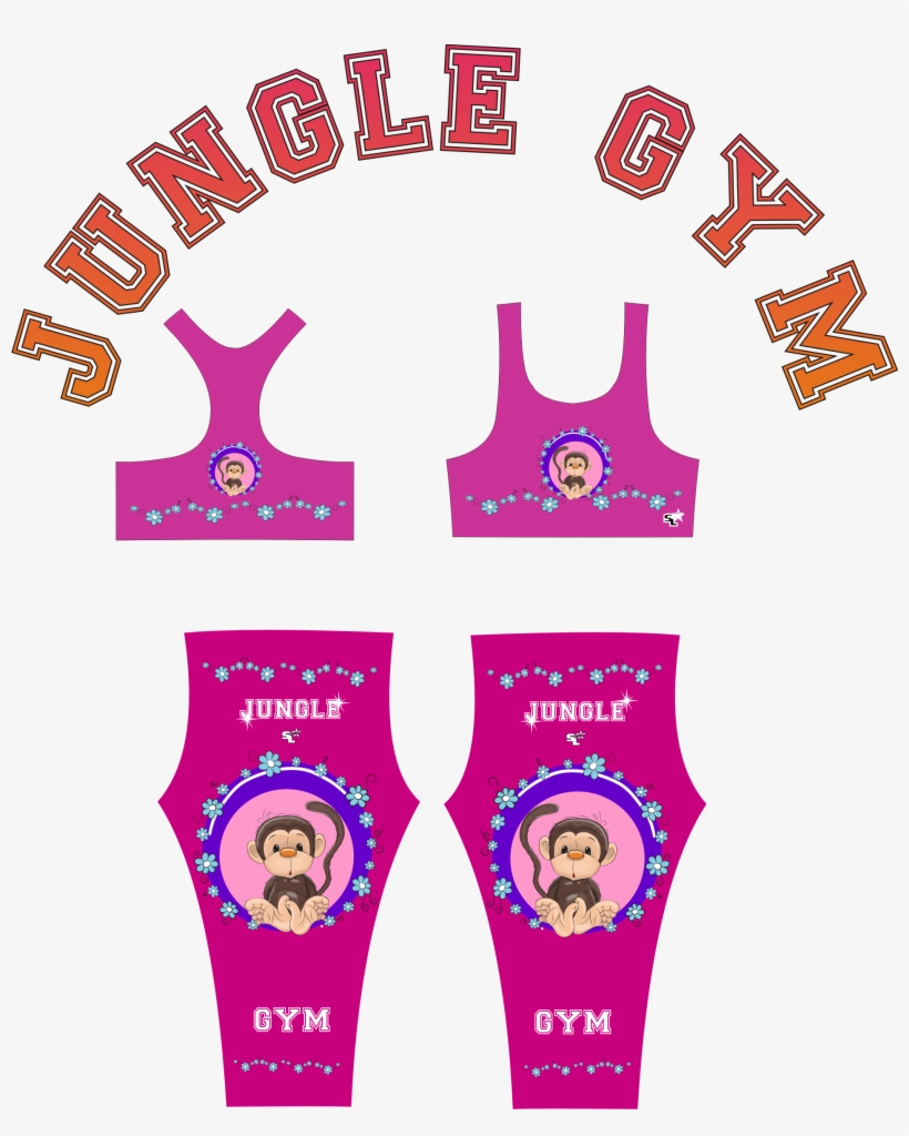 Jungle Gym Molly Monkey 3/4 Leggings And Gym Top Set - Sports Jersey, transparent png download