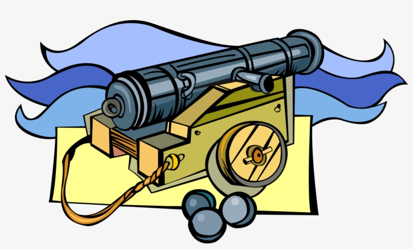 Vector Illustration Of Buccaneer Pirate Ship's Cannon - Clip Art, transparent png download