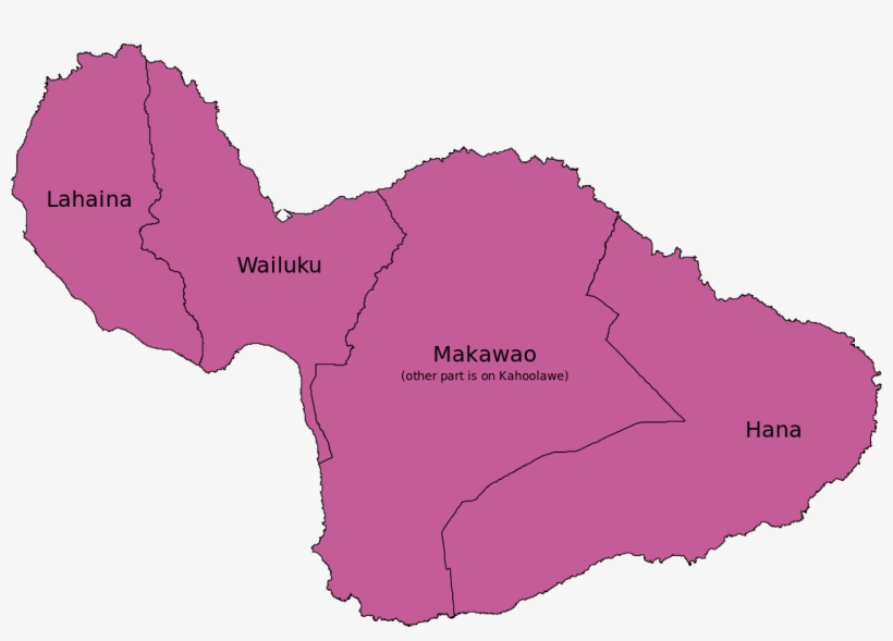 Modern Districts Of Maui Map - Maui Districts, transparent png download
