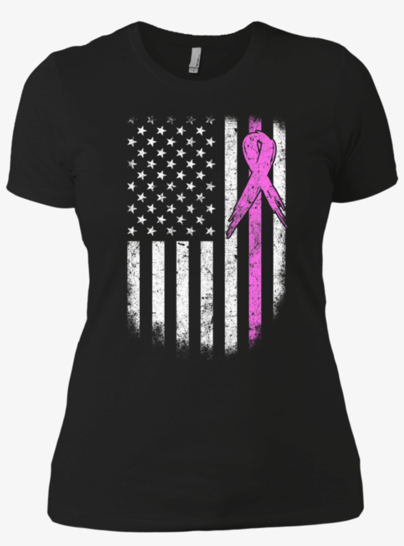 American Flag Breast Cancer Awareness Shirt Boyfriend - Stock Exchange, transparent png download