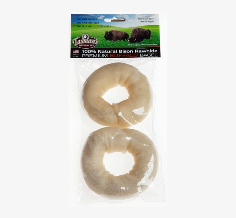 Tasmans Bison 3-4 Small Bagels 2 Pack - Tasman's Premium Bison Bagels Rawhide Dog Chews, Small, transparent png download