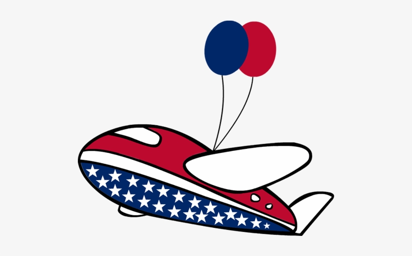 Presidents Day Clip Art - Plane With Balloons Clipart, transparent png download