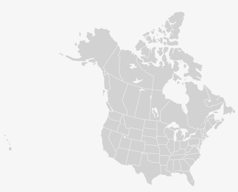 Blankmap Usa States Canada Provinces - Sugar Maple Tree Location, transparent png download