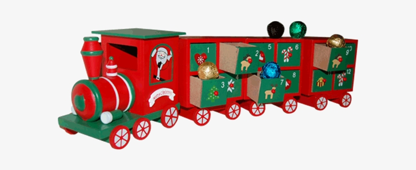 Luxury Wooden Advent Calendar Santa Train And Handmade - Handmade Train, transparent png download