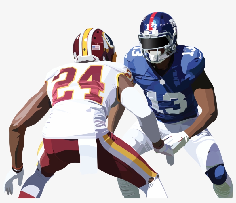 Illustration Of Nfl Players Odell Beckham Jr - Josh Norman, transparent png download