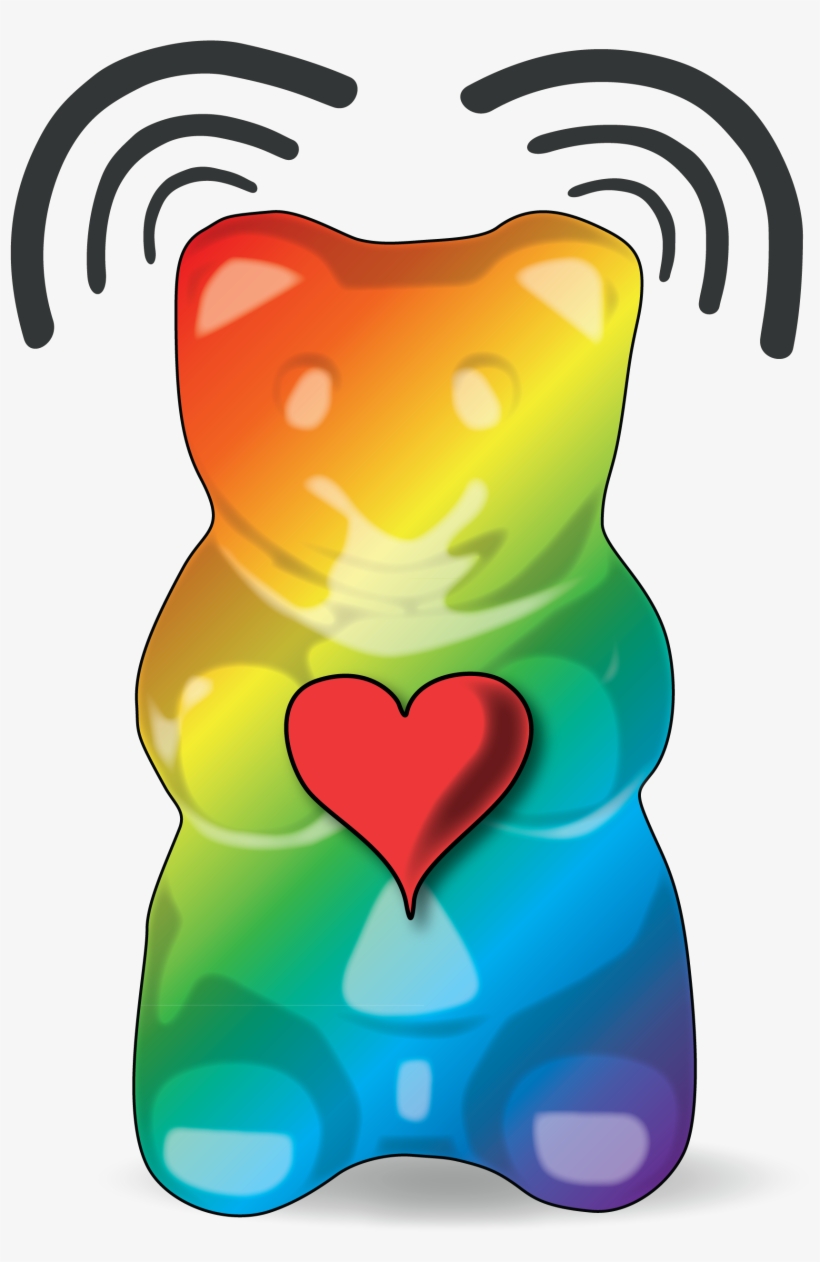 Colorful Gummy Bear Png - Heart, transparent png download