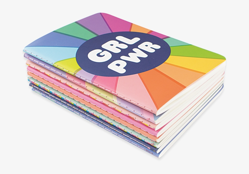 8 Stacked Pocket Pal Journals Grl Pwr Lined Paper Pocket - Notebook, transparent png download