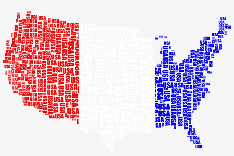 This Free Icons Png Design Of Usa Word Cloud Red White, transparent png download