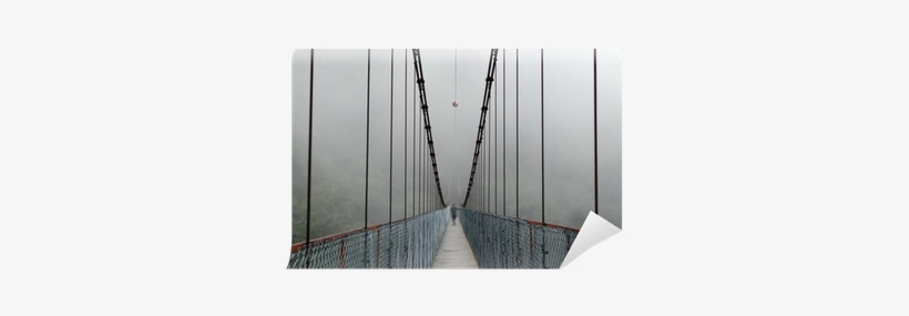 Suspension Bridge With A Person Walking Away In The - Suspension Bridge, transparent png download