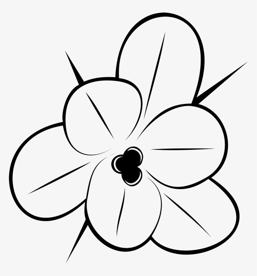 Flower Outline Drawing Rubber Stamp - Rubber Stamping, transparent png download