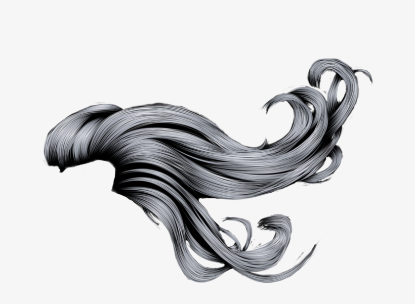 Windswept Hair Black By Hellonlegs On Deviantart - Hair Drawing Png, transparent png download