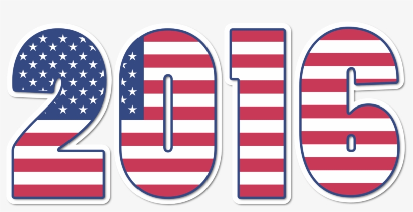 America 2016 Date Year Flag Red White Blue - Politics 2016, transparent png download