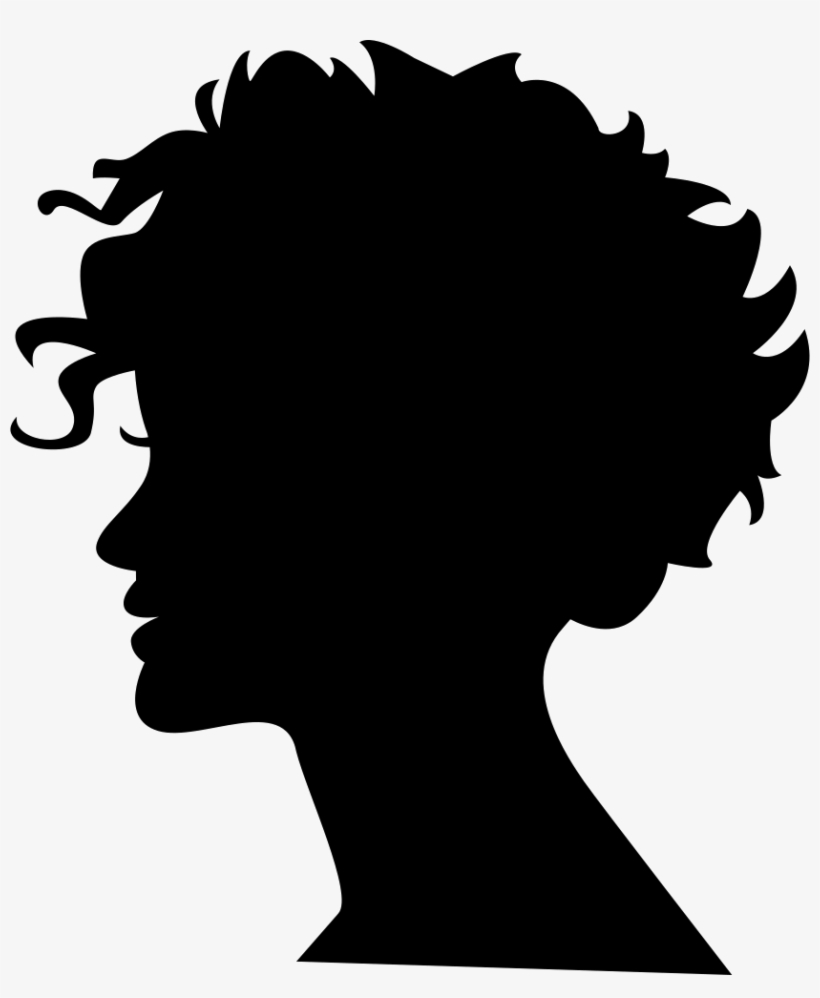 Woman Head Silhouette With Short Hair - Siluetas De Cabezas Png, transparent png download