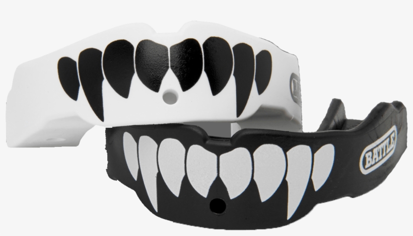 Battle Oxygen Black & White Fangs Youth Mouthguard - Battle Teeth Mouth Guard, transparent png download
