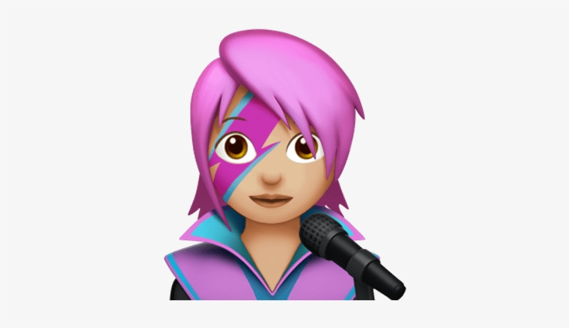 Glam Pop Star Emoji - Bowie Emoji Png, transparent png download