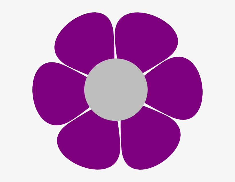 Hippy Flower Http Wwwclkercom Clipart Hippie Flowerhtml - Purple Flower Clipart, transparent png download