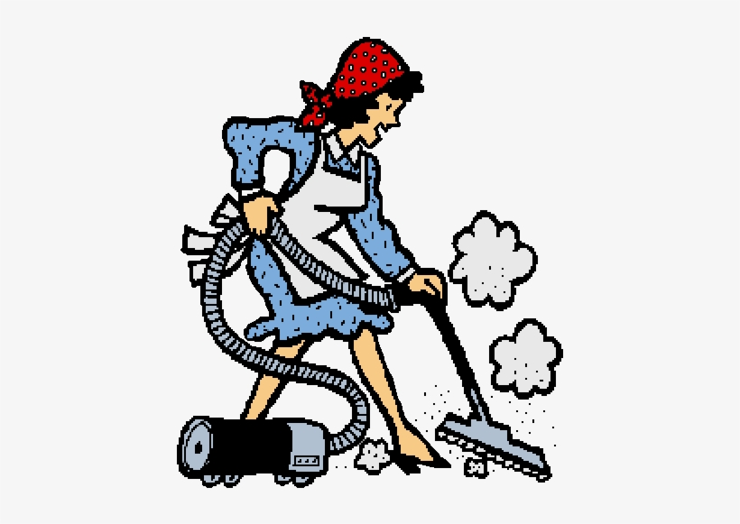 Cleaning Woman Cliparts - Woman Cleaning House Cartoon, transparent png download