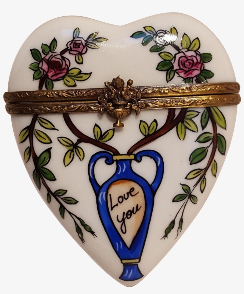 Limoges Peint Main Heart Trinket Box La Gloriette - Ceramic, transparent png download