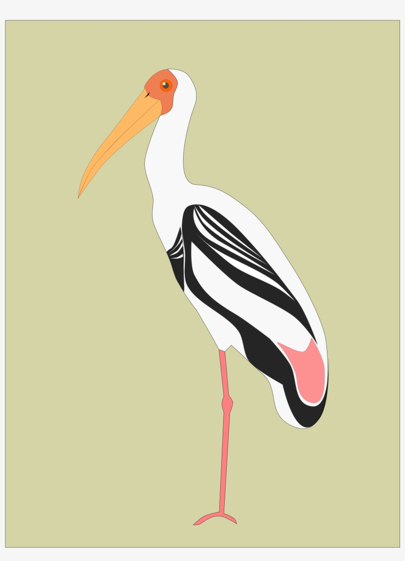 File - Paintedstork - Svg - Thumbnail, transparent png download