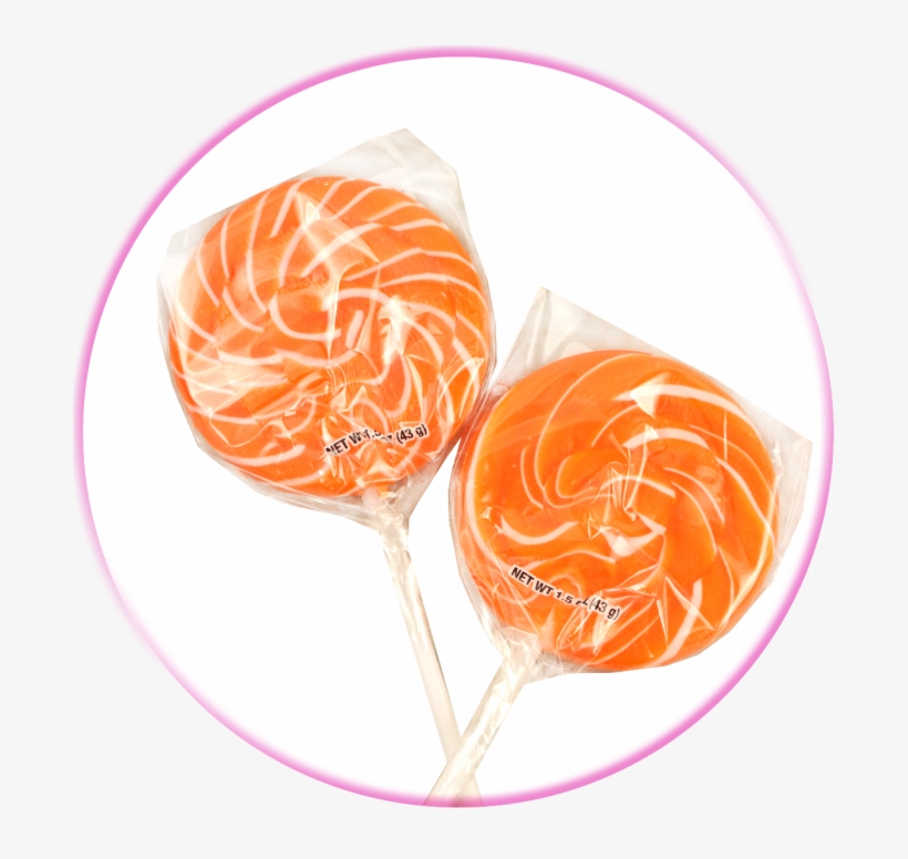 Orange Swirl Lollipops - Lollipop, transparent png download