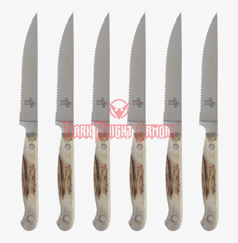 Lodge Style Steak Knife 6-pack With Leather Pouch - Steak Knife, transparent png download
