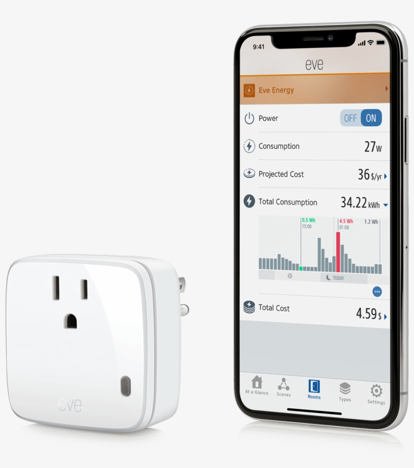 Smart Plug /& Power Meter With Apple Homekit Technology, Elgato Eve