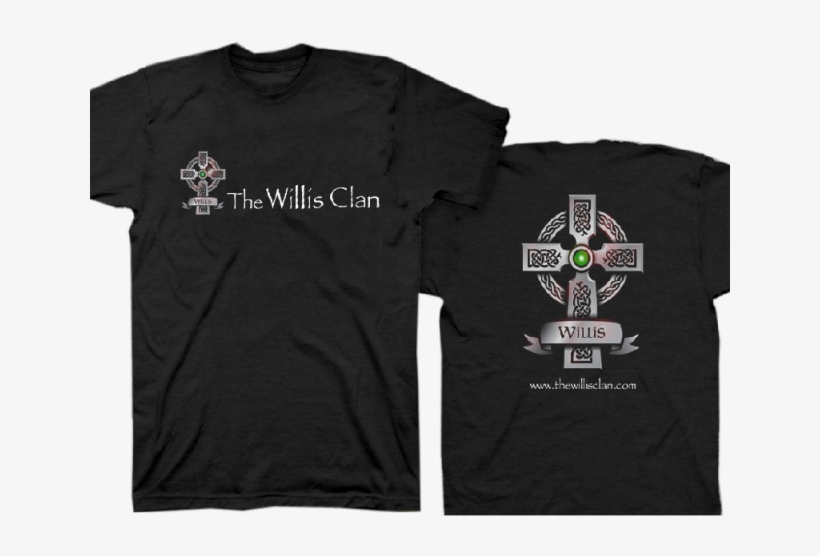 The Willis Clan Black Tee With Celtic Cross - Cross, transparent png download