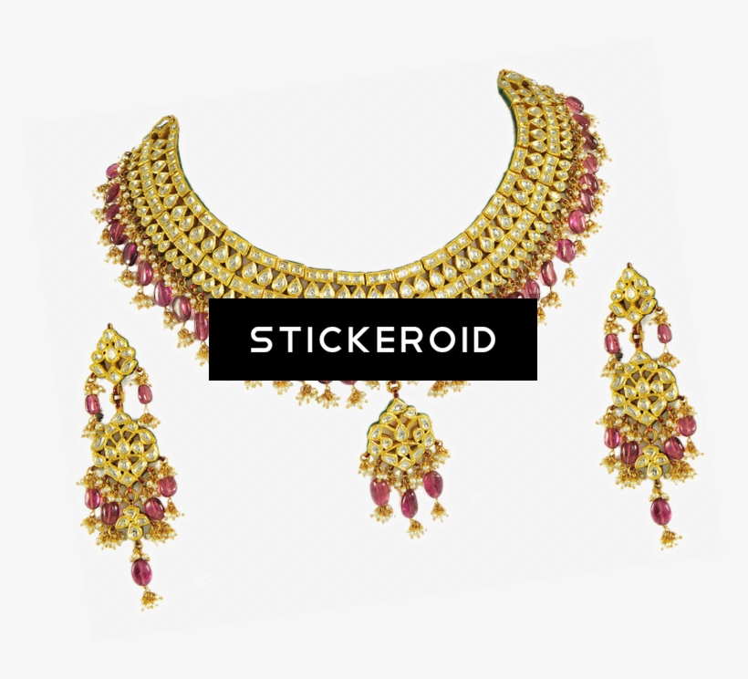 Gold Necklace Accessories - Earrings, transparent png download