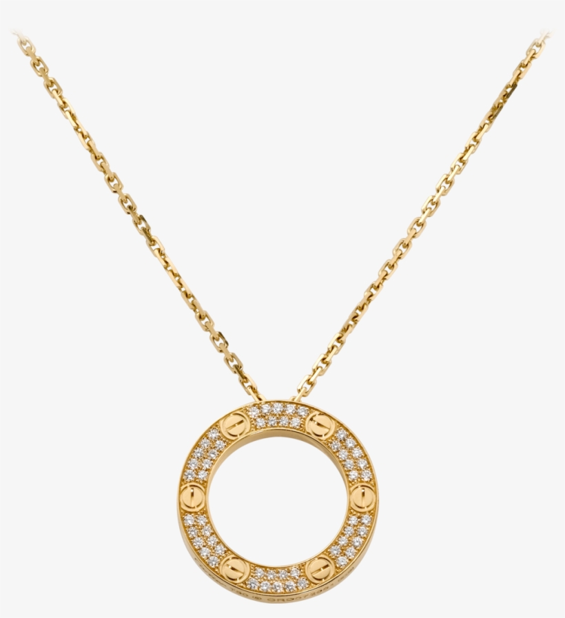 Love Necklace, Diamond-pavedyellow Gold, Diamonds - Cartier Necklace Love, transparent png download