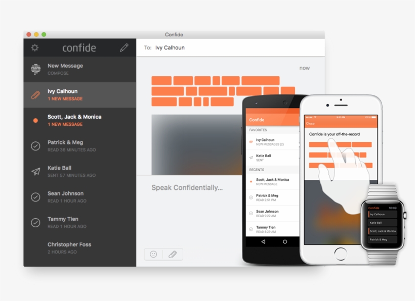 Self-destructing Text Messages Arrive On The Imessage - Confide Chat, transparent png download