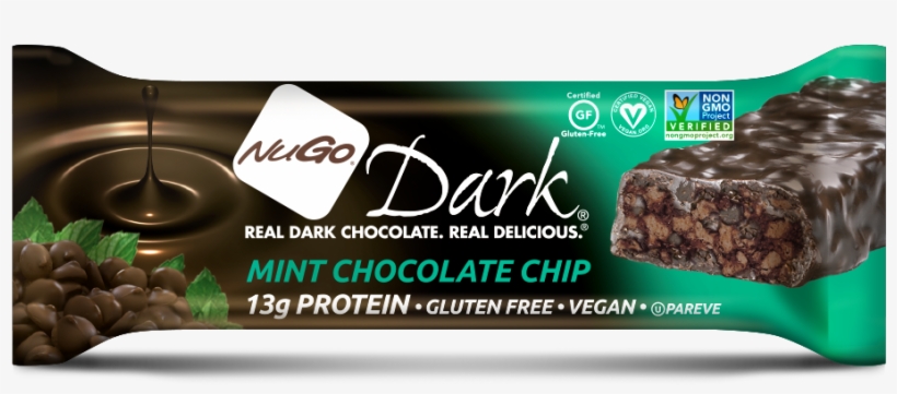 Every Nugo Dark® Bar Is Dipped In Decadent, Antioxidant-rich, - Nugo Dark Mint Chocolate Chip Bar - 1.76 Oz Packet, transparent png download