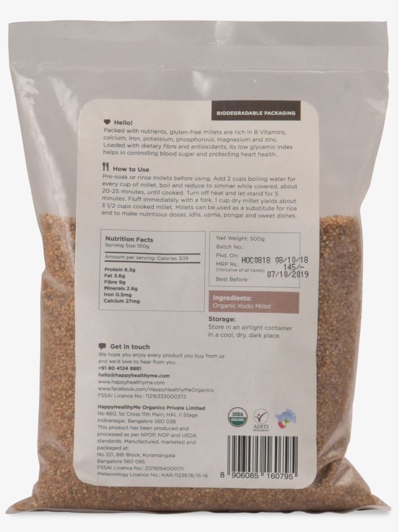 Organic Kodo Millet - Paspalum Scrobiculatum, transparent png download