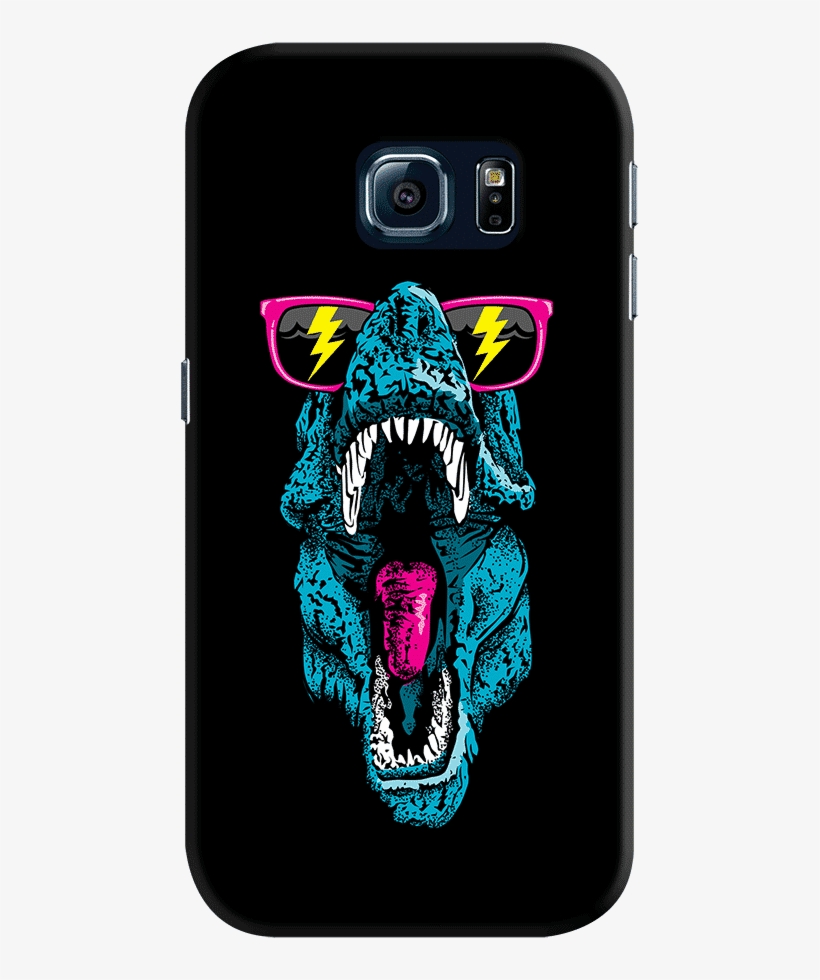 Dailyobjects Fancy Dino Case For Samsung Galaxy S6 - Party Dino Tee - Tyrannosaurus T-shirt Rave Tshirt, transparent png download