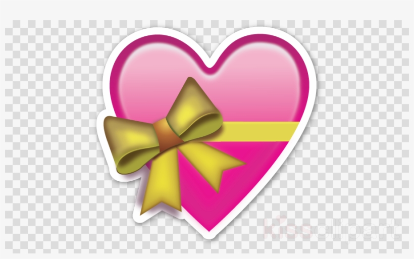 Emoji Heart Ribbon Flower Love Clipart Free Download - Emoji Cut Out Hearts, transparent png download
