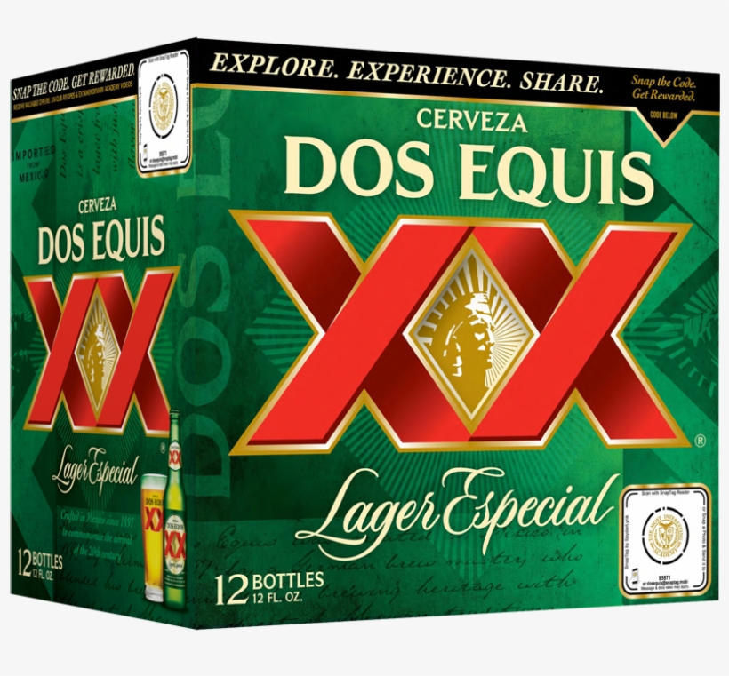 Free Dos Equis Bottle Png - 12 Pack Xx Lager, transparent png download