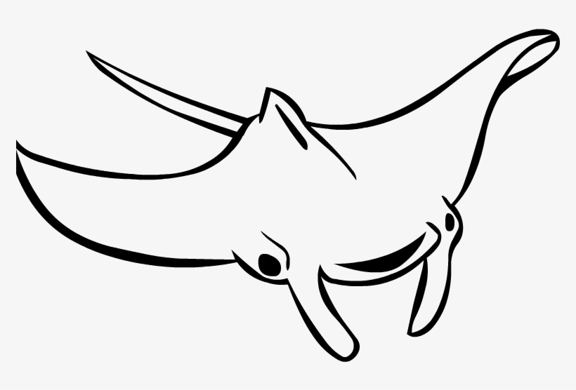 Coloring Contest Entry - Manta Ray Clipart Black And White, transparent png download
