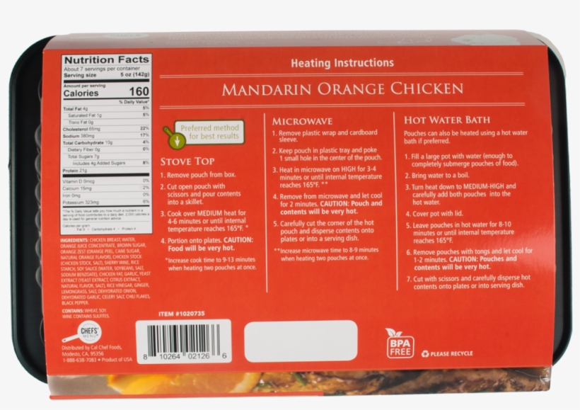 Mandarin Orange Chicken Entrée - Chicken, transparent png download