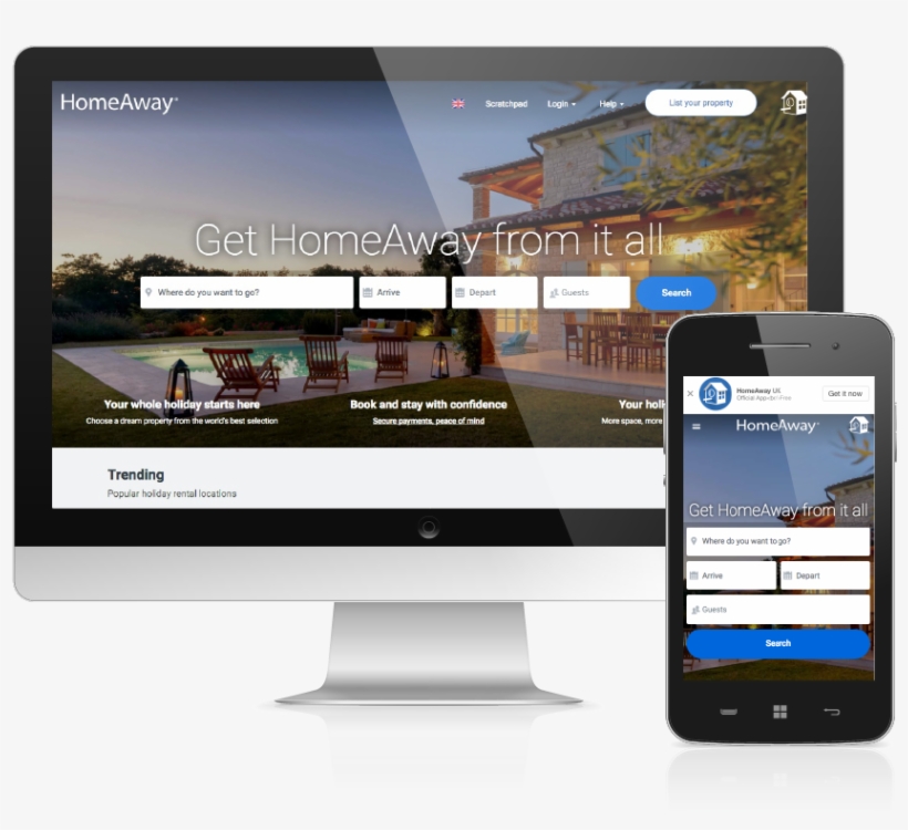 More Than 44 Million Travelers Per Month On The Homeaway's - Smartphone, transparent png download