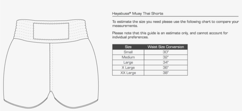 Tiger Muay Thai Shorts - Hayabusa Kickboxing Shorts Sizing, transparent png download