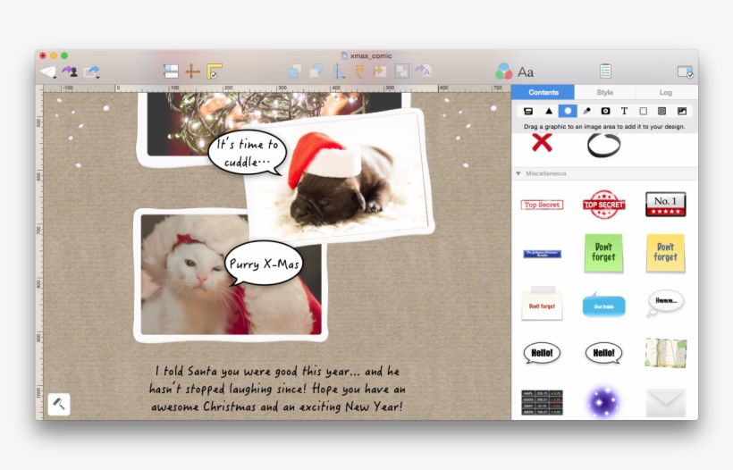 Xmas Comic - Bulldoggen-welpen-weihnachtskarte Karte, transparent png download