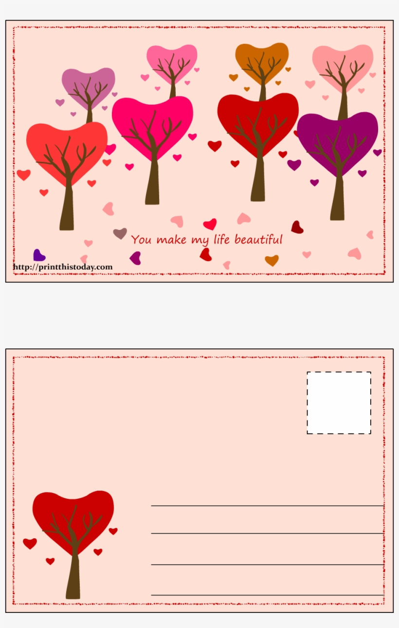 Free Love You Make My Life - Love Postcard, transparent png download