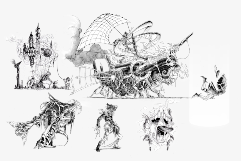 Zeppelin Drawing Steampunk Clip Transparent Download - Cemetery, transparent png download