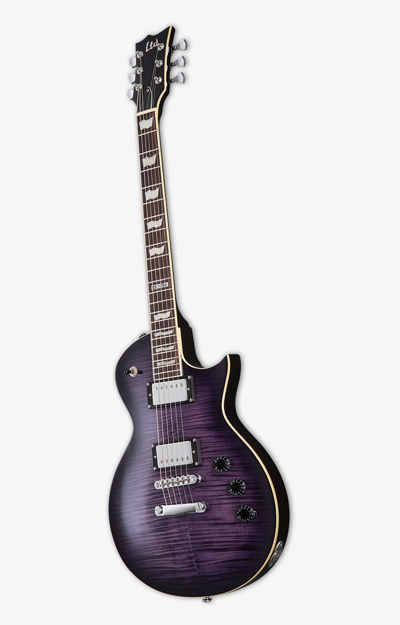 Esp Ltd Ec256 6 String Guitar - Esp Ltd Ec256fm Electric Guitar See Thru Purple Sunburst, transparent png download
