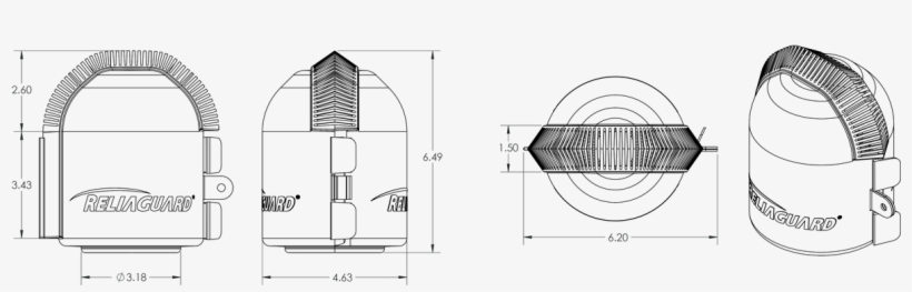 Small Solid Bushing Guard - Technical Drawing, transparent png download