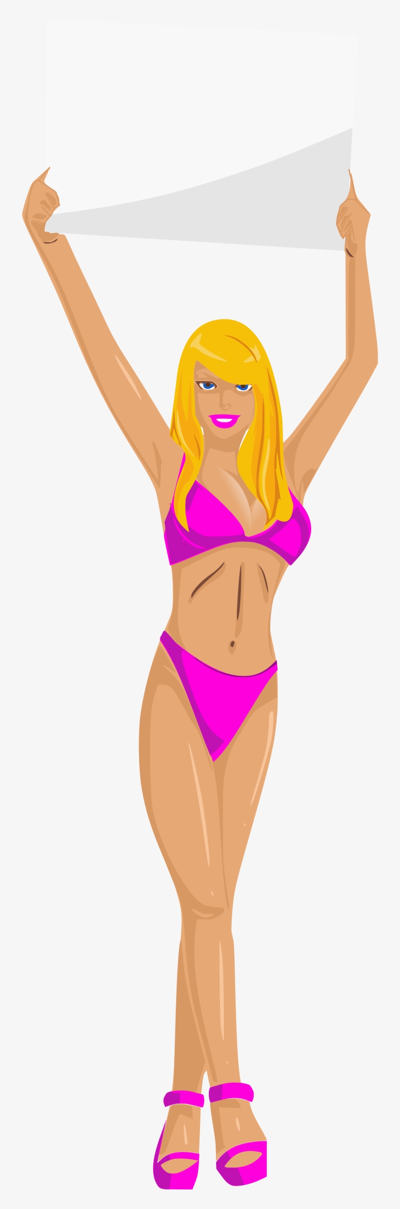 Big Image - Pink Bikini Cartoon, transparent png download