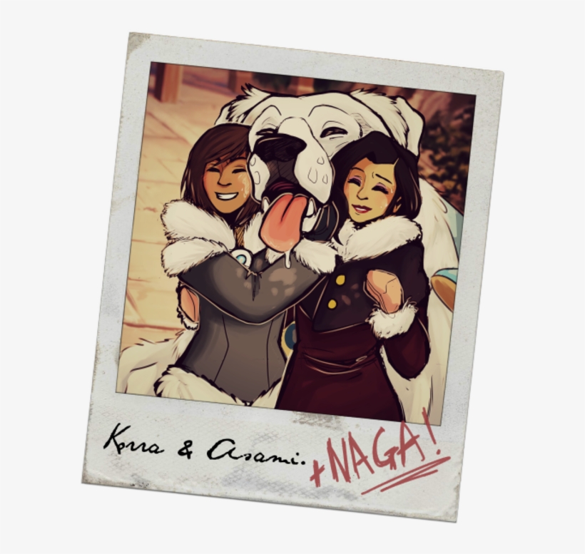 Naga Photobomb - Korra And Asami Cute, transparent png download