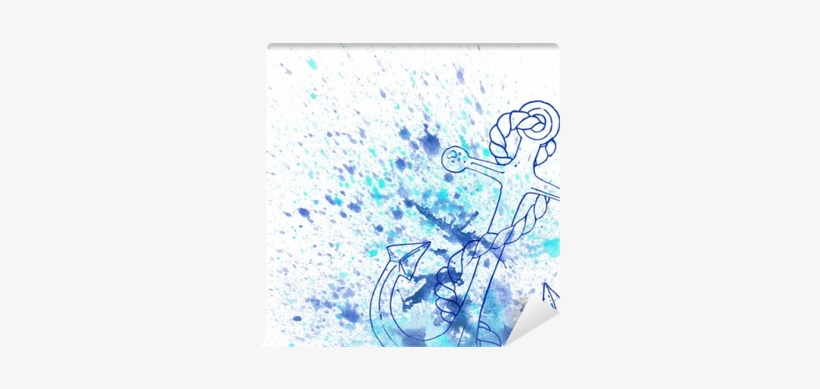 Watercolor Abstract Background In Marine Style - Watercolor Painting, transparent png download