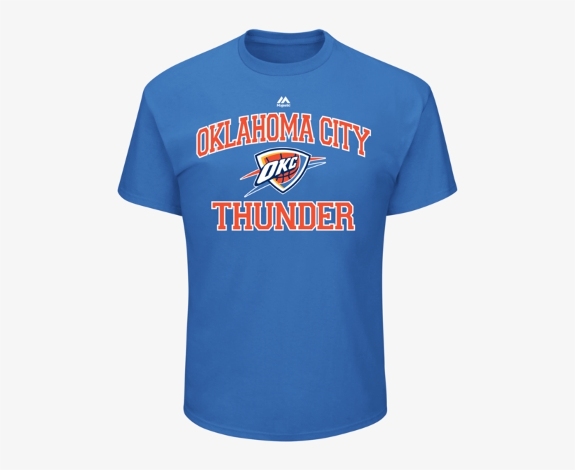 Men's Oklahoma City Thunder Majestic Blue Heart And - Oklahoma City Thunder, transparent png download